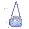 mibasies Unicorn Lunch Bag Kids Insulated Lunch Box for Girls with Water Bottle Holder and Shoulder Strap (Mermaid Blue Purple) view 3