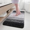 Arotive Microfiber Bathroom Rugs, Shaggy Soft and Absorbent Bath Rug, Non-Slip, Thick Plush Machine Washable Dry Bath Mats for Bathroom, Tub and Shower, 47x24, Black, Rectangular view 1