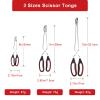 Coitak 3 Pack Scissor Tongs Cooking Stainless Steel Food Tongs Barbecue Grilling Tongs for Flipping Food Tool, 9/11/13 Inch view 2