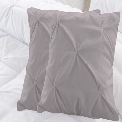 Pinch Pleated European Pillow Shams Set of 2 Silver Pinch Pillow Shams European Square 1000 TC 100% Egyptian Cotton Pinch Euro 26x26 Pillow Cover Decorative Pinch Pillow Shams