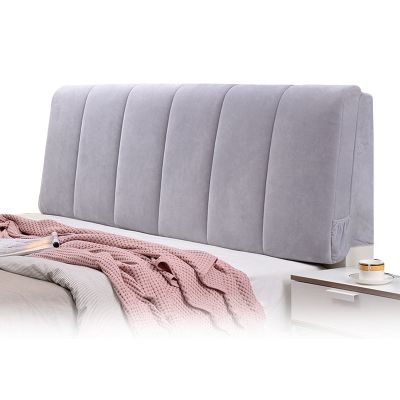 AYLYHD Cozy Reading Pillows Back Support Cushion for Sofa Bed Couch Hotels Bed Wedge Headboard Bedside Cushion, Removable Washable Large Backrest Soft Case (Color : Gray-b, Size : 200x60x10cm)