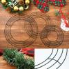 Patelai 12 Pieces 14 Inch Metal Wreath Frame Dark Green Wire Round Wreath Rings Wire Garland Frame for Home Easter Party Decor DIY Crafts Supplies view 3