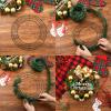 Patelai 12 Pieces 14 Inch Metal Wreath Frame Dark Green Wire Round Wreath Rings Wire Garland Frame for Home Easter Party Decor DIY Crafts Supplies view 4