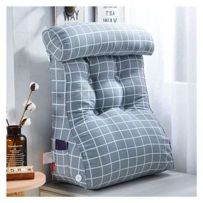 AYLYHD Bedside Cushion with Pillow Waist Protection Soft Bed Pillow Triangular Wedge Cushion Big Sofa Back Waist Pad Reading Pillow Tatami Bed Back Removable and Washable (Color : A, Size : 55cm)
