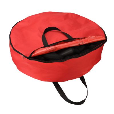 BFYDOAA 30 Inch Red Christmas Wreath Storage Bags,Container for Holiday Garland Wreaths Holiday Xmas Wreath Container with Handles Dual Zipper for Christmas Wreath Baubles Ornaments