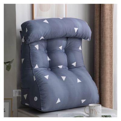 AYLYHD Bedside Cushion with Pillow Waist Protection Soft Bed Pillow Triangular Wedge Cushion Big Sofa Back Waist Pad Reading Pillow Tatami Bed Back Removable and Washable (Color : B, Size : 55cm)