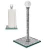 Qiuhome Crystal Paper Towel Holder Countertop Bling Silver Paper Towel Holder Stand view 1