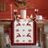 Reindeer and Snowflake Table Runner Dresser Scarves,Merry Christmas Buffalo Plaid Red Table Runners 108 inches Long,Farmhouse Table Runner Christmas Table Decor for Birthday Party Dinner view 2