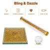 Qiuhome Gold Paper Towel Holder Stand Crystal Paper Towel Holder Countertop Bling Kitchen Accessories view 3