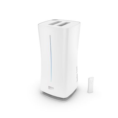 Stadler Forms Eva Humidifier with WiFi, External Humidity Sensor, Automatic Mode, for Rooms of up to 860 sq ft, Ultrasonic Nebuliser, Dimmable LEDs, Suitable for Fragrant Oil, White
