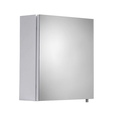 Croydex Dawley, Surface Mount Flexi-Fix Easy Hanging System Medicine Cabinet, Single Door 16 in (W) x 26 in (H), 16 in (W) x 26 in (H), White Steel