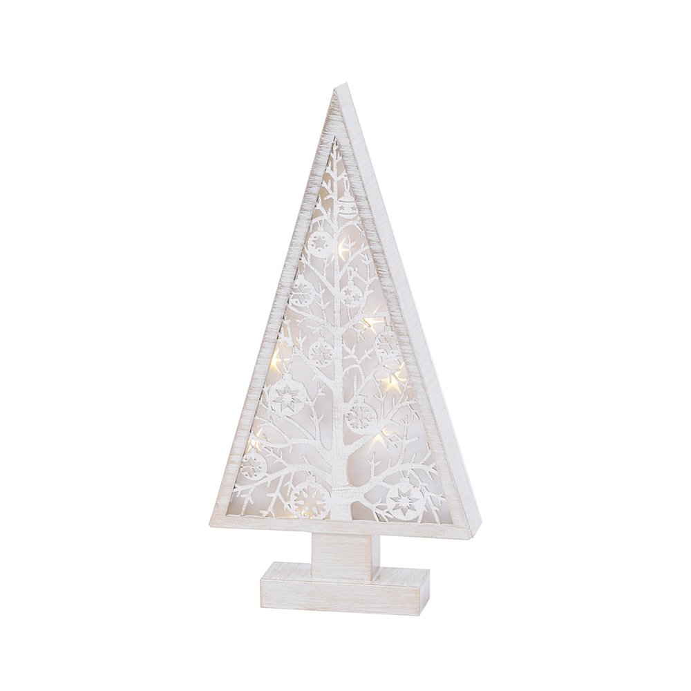 Gerson International 16 in. Illuminated Metal and Laser Cut Wood Tree