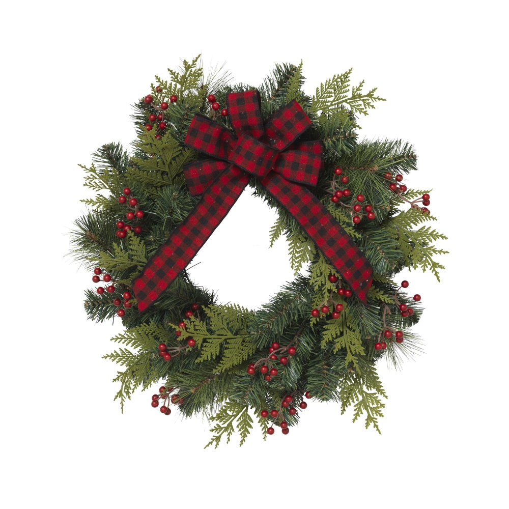 24 in. PVC Holiday Pine Wreath