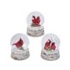 Set of 3 4.25-in resin cardinal snow globes view 1