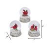 Set of 3 4.25-in resin cardinal snow globes view 2