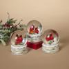 Set of 3 4.25-in resin cardinal snow globes view 3