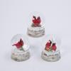 Set of 3 4.25-in resin cardinal snow globes view 4