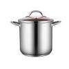 304 stainless steel household stock pot thickened large capacity cooking stew pot induction cooker gas stove dedicated steamer with transparent lid soup pot casserole cooking pot with handle 22cm/24cm view 1