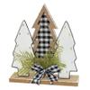 Gerson International 12 in. Wood Holiday Trees with Pine and Bow Accent Holiday Decor view 1