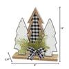 Gerson International 12 in. Wood Holiday Trees with Pine and Bow Accent Holiday Decor view 3