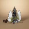 Gerson International 12 in. Wood Holiday Trees with Pine and Bow Accent Holiday Decor view 4