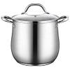 304 stainless steel hotel household soup pot thickened large capacity cooking stew pot steamer with transparent lid soup pot casserole with handle 22cm/24cm/26cm easy to clean silver induction cooker view 1