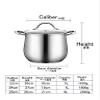 304 stainless steel hotel household soup pot thickened large capacity cooking stew pot steamer with transparent lid soup pot casserole with handle 22cm/24cm/26cm easy to clean silver induction cooker view 3
