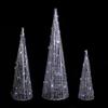 LED Lighted Glittered Outdoor Christmas Cone Tree - 23.5" - Silver - Set of 3 view 3