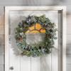 32 in. Pre lit LED Snowy Mixed Pine Wreath with Pinecones view 2