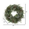 32 in. Pre lit LED Snowy Mixed Pine Wreath with Pinecones view 3