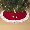 48 in. Red Acrylic Pom Pom Holiday Tree Skirt view 2