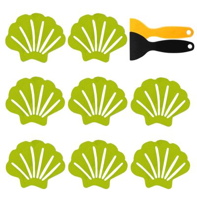 20Pcs Non-slip Bathtub Stickers Adhesive Shell Shape Bath Treads Non Slip Traction To Tubs Bathtub Stickers Adhesive Decals Anti-slip Appliques For Bath Tub Showers, Pools, Boats, Stairs(Color:Green)