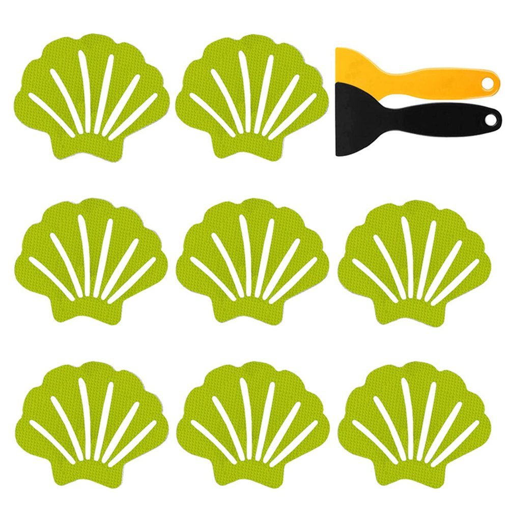20Pcs Non-slip Bathtub Stickers Adhesive Shell Shape Bath Treads Non Slip Traction To Tubs Bathtub Stickers Adhesive Decals Anti-slip Appliques For Bath Tub Showers, Pools, Boats, Stairs(Color:Green)