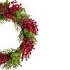 Red Berry and Frosted Pine Christmas Wreath, 28-Inch, Unlit view 4