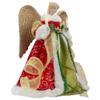 12" Lighted Red and Green Angel with Wings Christmas Tree Topper - Clear Lights view 3