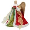 12" Lighted Red and Green Angel with Wings Christmas Tree Topper - Clear Lights view 4