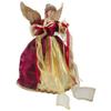13.5" Lighted Red and Gold Angel with Wings Christmas Tree Topper - Clear Lights view 3