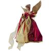 13.5" Lighted Red and Gold Angel with Wings Christmas Tree Topper - Clear Lights view 4