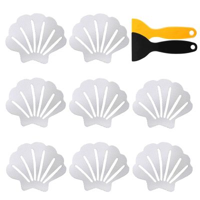 20Pcs Non-slip Bathtub Stickers Adhesive Shell Shape Bath Treads Non Slip Traction To Tubs Bathtub Stickers Adhesive Decals Anti-slip Appliques For Bath Tub Showers, Pools, Boats, S(Color:Transparent)