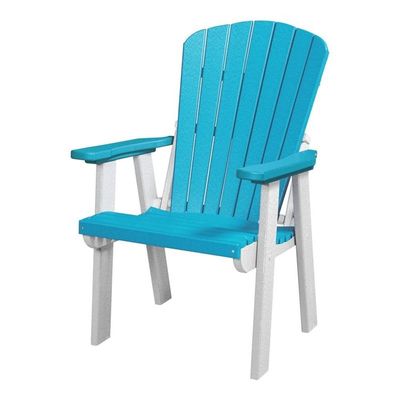 American Furniture Classics OS Home and Office Model 511ARW Fan Back Chair Made in the USA- Aruba Blue on White Base
