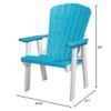 American Furniture Classics OS Home and Office Model 511ARW Fan Back Chair Made in the USA- Aruba Blue on White Base view 3