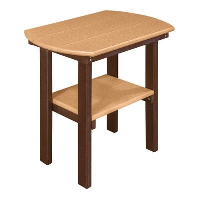 OS Home and Office Furniture 16" Oval Resin End Table in Cedar and Tudor Brown