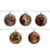 Northlight Norman Rockwell Prints Glass Christmas Disc Lights - 5.75' Clear Wire - 5ct view 1