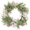 White Berry and Frosted Pine Christmas Wreath, 28-Inch, Unlit view 1