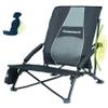 STRONGBACK Low Gravity Beach Chair with Lumbar Support Foldable, Heavy Duty Recliner for Sand, Travel & Outdoor Use - Black view 1