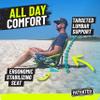 STRONGBACK Low Gravity Beach Chair with Lumbar Support Foldable, Heavy Duty Recliner for Sand, Travel & Outdoor Use - Black view 3