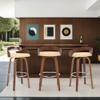 Armen Living Sonia 30" Bar Height Swivel Cream Faux Leather and Walnut Wood Bar Stool view 2