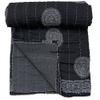 Black Indigo Print Cotton Handmade Handblock Quilted Blanket Indian Cotton spread Kantha Indigo Print Beork Bohemian Bed Decor Block Throw Blanket Twin/King/Queen (Queen 90X108 inches (9)) view 2