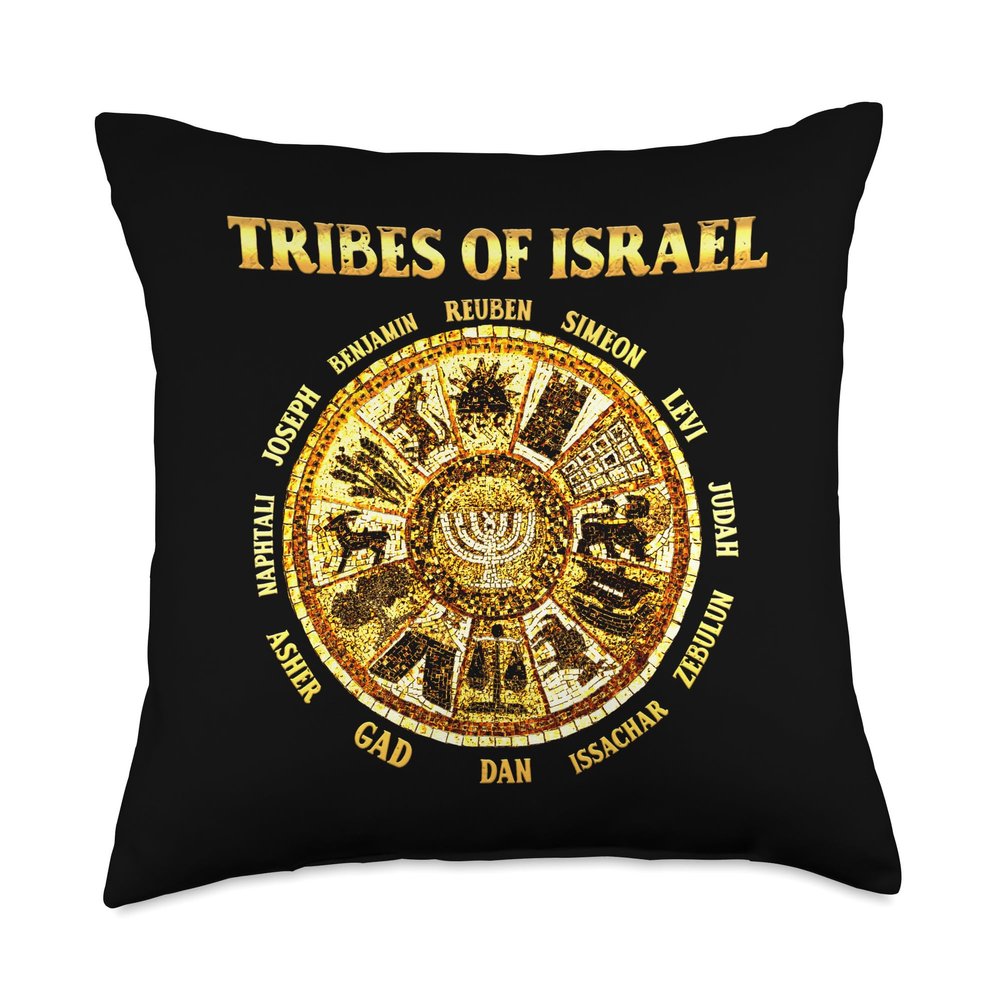 12 Twelve Tribes of Israel Hebrew Israelite Judah Jerusalem Throw Pillow