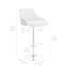 Armen Living Asher Modern Adjustable Height Swivel Gray Faux Leather and Black Wood Bar Stool with Black Base for Kitchen Island Counter view 3